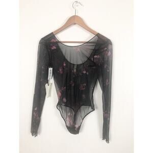 NWT Le Fou Wilfred Sz Medium Black Wilde Long Sleeve Hautot Bodysuit